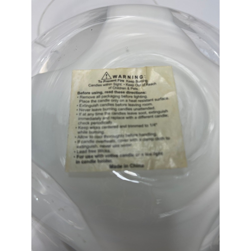 White and clear, art glass, candle holder/flower‎ pot - Picture 5 of 7